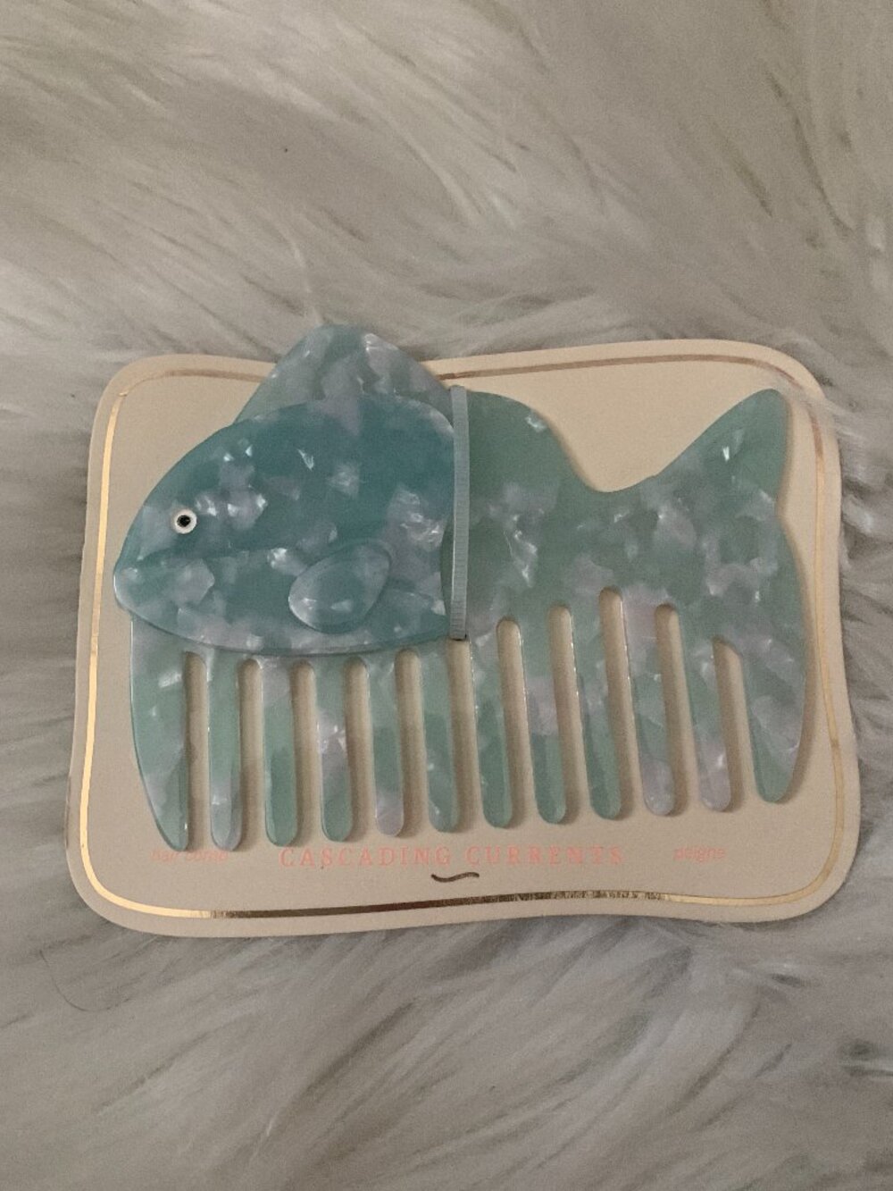 ANTHROPOLOGIE Acrylic Fish Comb in Light Blue